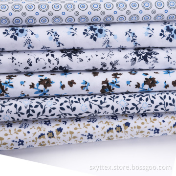 White Poplin Dot Printed Fabrics For Sewing Shirts